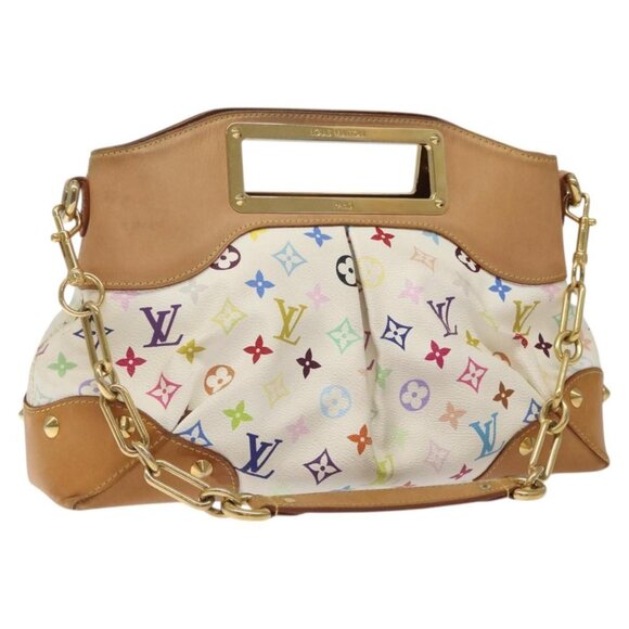 Louis Vuitton Handbags - LOUIS VUITTON Monogram Multicolor Judy MM Bag 2Way White M40255 LV Auth 125291